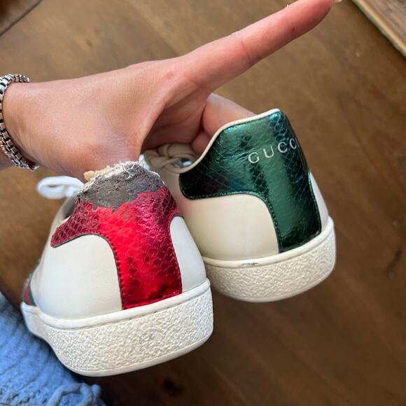 Gucci Ace Bumble Bee White Sneaker Size EU 41 - Picture 7 of 7